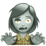 Hvordan Kvinnelig zombie emoji ser ut på Whatsapp.