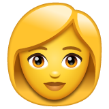 Bagaimana Woman emoji terlihat di Whatsapp.