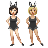 A quoi ressemblent les emoji Femmes avec des oreilles de lapin : peau claire et peau moyennement claire sur Whatsapp.