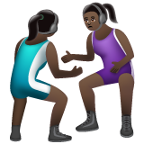 A quoi ressemblent les emoji Lutteuses : peau foncée sur Whatsapp.