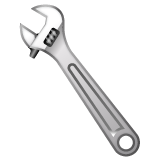 Bagaimana Wrench emoji terlihat di Whatsapp.