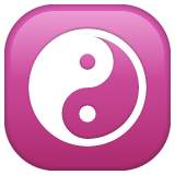 Hoe Yin en yang emoji eruit ziet op Whatsapp.