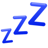 How Zzz emoji looks on Whatsapp.